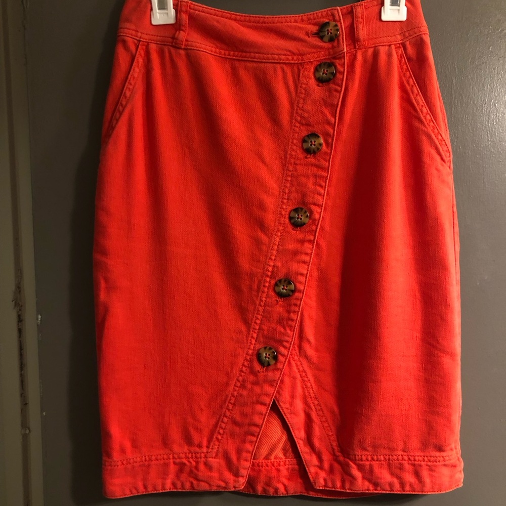 Anthropologie Button Front Skirt